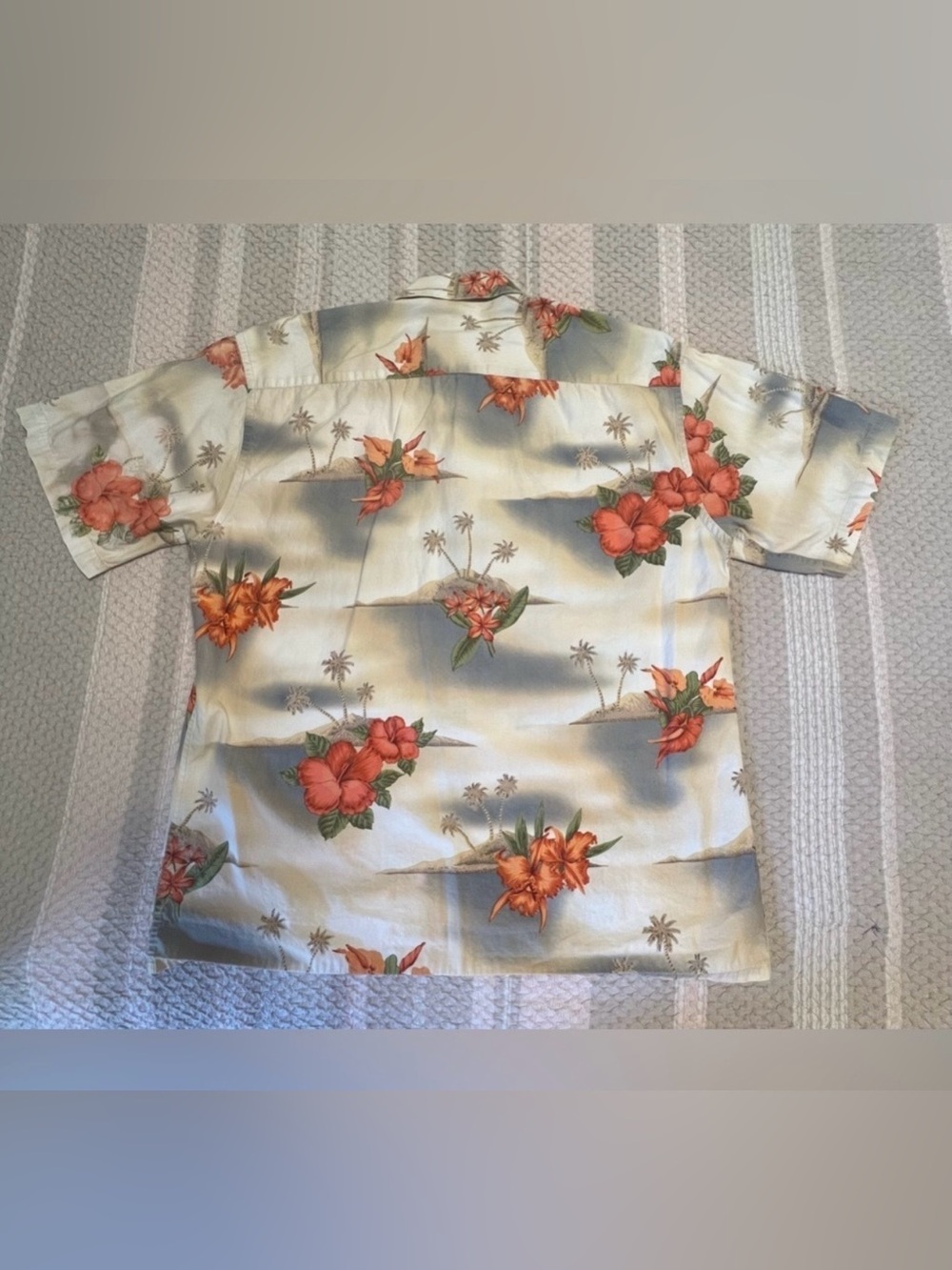 Pierre Cardin Light Blue and Cream Tropical Print Shirt Vintage 80” - Picture 3 of 8